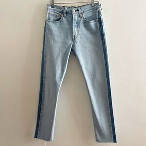 Levi's Light Blue Straight Leg Jeans with Dark Blue Side Stripe